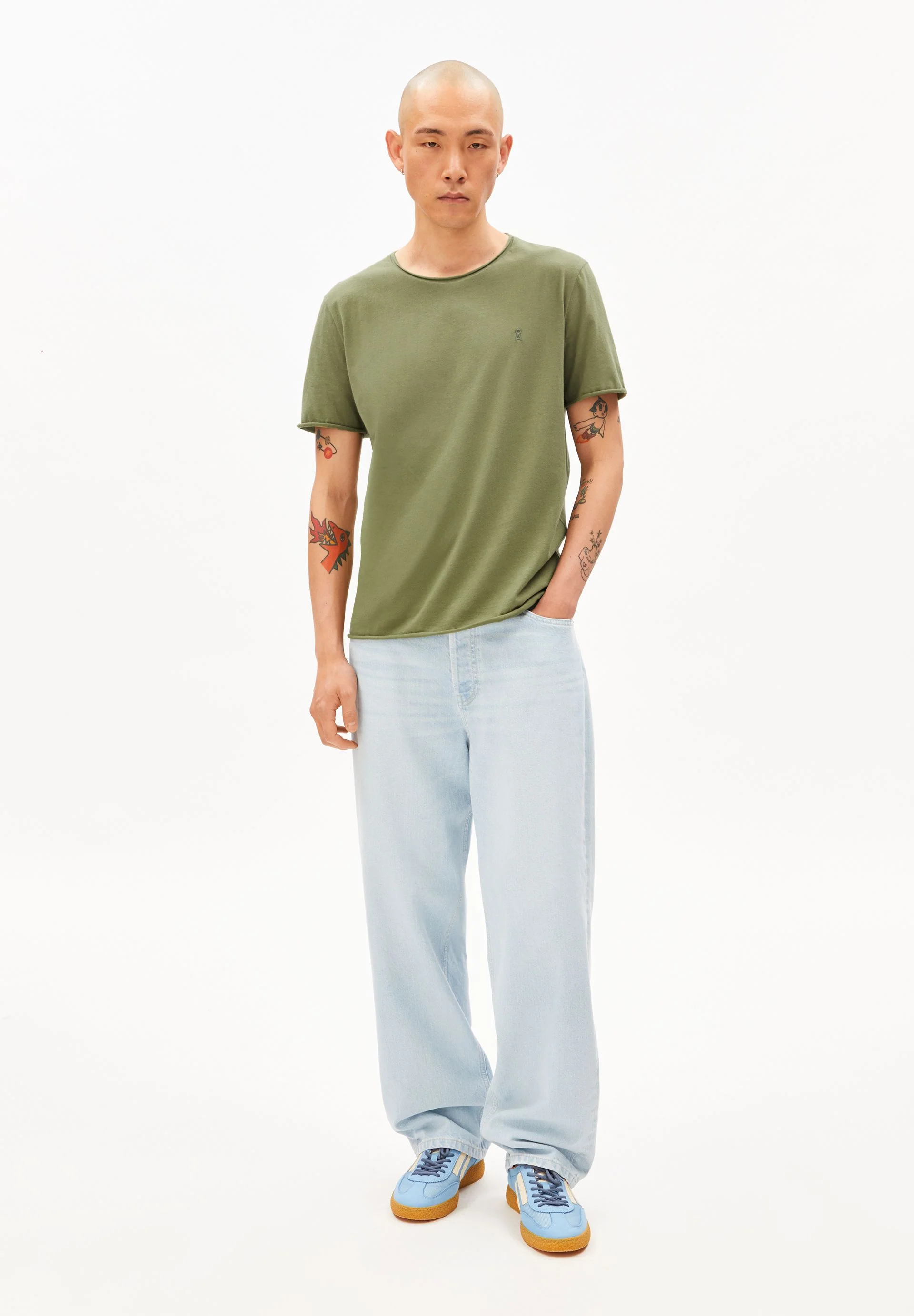JAAMES BRUSHED T-SHIRT | fatigue green - Image 5
